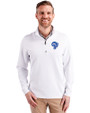 Los Angeles Rams Historic Cutter & Buck Traverse Stretch Eco Quarter Zip Mens Pullover White Front