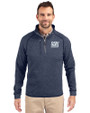 New York Giants Historic Cutter & Buck Mainsail Sweater-Knit Mens Half Zip Jacket Liberty Navy Heather Front