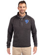 Los Angeles Rams Historic Cutter & Buck Mainsail Sweater-Knit Mens Half Zip Pullover Jacket Charcoal Heather Front