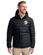 Miami Dolphins Historic Cutter & Buck Mission Ridge Repreve® Eco Insulated Mens Puffer Jacket Black Front