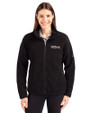 New York Jets Historic Cutter & Buck Cascade Eco Fleece Womens Full Zip Jacket Black Front
