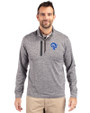 Los Angeles Rams Historic Cutter & Buck Stealth Heathered Quarter Zip Mens Pullover Elemental Grey Front