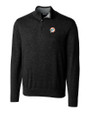 Miami Dolphins Historic Cutter & Buck Lakemont Tri-Blend Mens Big and Tall Quarter Zip Pullover Sweater Black Mannequin