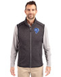 Los Angeles Rams Historic Cutter & Buck Mainsail Sweater-Knit Mens Full Zip Vest Charcoal Heather Front