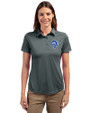 Los Angeles Rams Historic Cutter & Buck Prospect Eco Textured Stretch Recycled Womens Short Sleeve Polo Elemental Grey Front