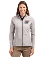 New York Giants Historic Cutter & Buck Adapt Eco Knit Hybrid Recycled Womens Full Zip Jacket Polished Medium Gray Front