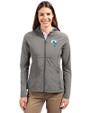 Los Angeles Chargers Historic Cutter & Buck Adapt Eco Knit Hybrid Recycled Womens Full Zip Jacket Elemental Grey Front