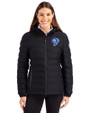 Los Angeles Rams Historic Cutter & Buck Mission Ridge Repreve® Eco Insulated Womens Puffer Jacket Black Front