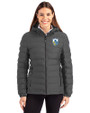 Los Angeles Chargers Historic Cutter & Buck Mission Ridge Repreve® Eco Insulated Womens Puffer Jacket Elemental Grey Front