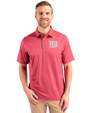 New York Giants Cutter & Buck Pike Banner Print Stretch Mens Big & Tall Polo Cardinal Red Front