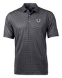 Las Vegas Raiders Historic Cutter & Buck Pike Banner Print Stretch Mens Big & Tall Polo Black Mannequin