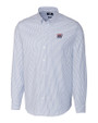 New York Giants Historic Cutter & Buck Stretch Oxford Stripe Mens Big and Tall Long Sleeve Dress Shirt French Blue Mannequin