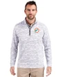 Miami Dolphins Historic Cutter & Buck Traverse Recycled Smooth Stretch Mens Camo Quarter Zip Pullover Charcoal Front