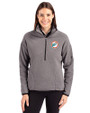 Miami Dolphins Historic Cutter & Buck Cascade Eco Fleece Womens Pullover Jacket Elemental Grey/Black Front