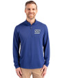 New York Giants Historic Cutter & Buck Virtue Eco Pique Recycled Quarter Zip Mens Big & Tall Pullover Tour Blue Front