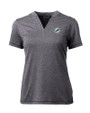 Miami Dolphins Cutter & Buck Forge Eco Heathered Stretch Womens Blade Top Charcoal Heather Mannequin