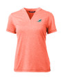 Miami Dolphins Cutter & Buck Forge Eco Heathered Stretch Womens Blade Top College Orange Heather Mannequin