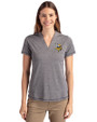 Minnesota Vikings Cutter & Buck Forge Eco Heathered Stretch Womens Blade Top Charcoal Heather Front