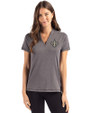 New Orleans Saints Cutter & Buck Forge Eco Heathered Stretch Womens Blade Top Dark Black Heather Front