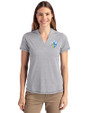 Los Angeles Chargers Historic Cutter & Buck Forge Recycled Four-Way Stretch Heathered Womens Blade Top Polished Heather Front