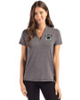 Las Vegas Raiders Historic Cutter & Buck Forge Eco Heathered Stretch Womens Blade Top Dark Black Heather Front