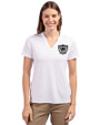 Las Vegas Raiders Historic Cutter & Buck Forge Eco Heathered Stretch Womens Blade Top White Front