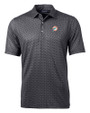 Miami Dolphins Historic Cutter & Buck Pike Banner Print Stretch Mens Polo Black Mannequin