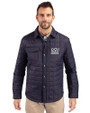New York Giants Historic Cutter & Buck Rainier PrimaLoft® Mens Eco Insulated Quilted Shirt Jacket Dark Navy Front