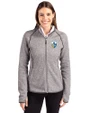 Los Angeles Chargers Historic Cutter & Buck Mainsail Full Zip Hooded Womens Jacket Polished Heather Front