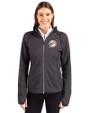Miami Dolphins Historic Cutter & Buck Mainsail Full Zip Hooded Womens Jacket Charcoal Heather Front