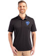 Los Angeles Rams Historic Cutter & Buck Prospect Eco Textured Stretch Recycled Mens Big & Tall Polo Black Front