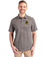 Pittsburgh Steelers Historic Cutter & Buck Virtue Eco Pique Stripe Recycled Mens Big and Tall Polo Black Front