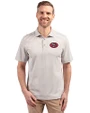 San Francisco 49ers Historic Cutter & Buck Virtue Eco Pique Stripe Recycled Mens Big and Tall Polo Polished Medium Gray Front