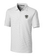 Las Vegas Raiders Historic Cutter & Buck Forge Pencil Stripe Stretch Mens Big and Tall Polo White Mannequin