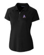 New England Patriots Historic Cutter & Buck Forge Stretch Womens Short Sleeve Polo Black Mannequin