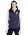 Los Angeles Chargers Historic Cutter & Buck Rainier PrimaLoft® Womens Eco Insulated Full Zip Puffer Vest Dark Navy Front
