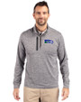 Seattle Seahawks Historic Cutter & Buck Stealth Heathered Mens Big and Tall  Quarter Zip Pullover Elemental Grey Front