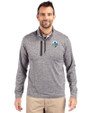 Los Angeles Chargers Historic Cutter & Buck Stealth Heathered Mens Big and Tall  Quarter Zip Pullover Elemental Grey Front