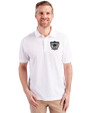 Las Vegas Raiders Historic Cutter & Buck Advantage Eco Tri-Blend Pique Mens Polo White Front