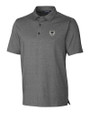 Las Vegas Raiders Historic Cutter & Buck Forge Heathered Stretch Mens Polo Charcoal Heather Mannequin