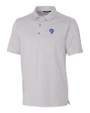 Los Angeles Rams Historic Cutter & Buck Forge Heathered Stretch Mens Polo Polished Heather Mannequin