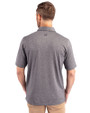 Miami Dolphins Historic Cutter & Buck Forge Heathered Stretch Mens Polo Charcoal Heather Back