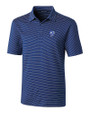 Los Angeles Rams Historic Cutter & Buck Forge Pencil Stripe Stretch Mens Polo Tour Blue Mannequin