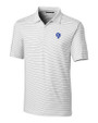 Los Angeles Rams Historic Cutter & Buck Forge Pencil Stripe Stretch Mens Polo White Mannequin
