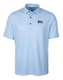 Seattle Seahawks Historic Cutter & Buck Pike Double Dot Print Stretch Mens Polo Tour Blue Mannequin
