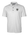 Las Vegas Raiders Historic Cutter & Buck Pike Double Dot Print Stretch Mens Polo Charcoal Mannequin