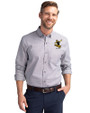 Pittsburgh Steelers Historic Cutter & Buck Stretch Oxford Mens Long Sleeve Dress Shirt Charcoal Front