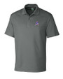 New England Patriots Historic Cutter & Buck Genre Textured Solid Mens Polo Elemental Grey Mannequin