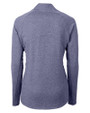 Los Angeles Chargers Cutter & Buck Adapt Eco Knit Heather Recycled Womens Full Zip Navy Blue Heather Mannequin Back