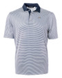Los Angeles Chargers Cutter & Buck Virtue Eco Pique Micro Stripe Recycled Mens Polo Navy Blue/White Mannequin